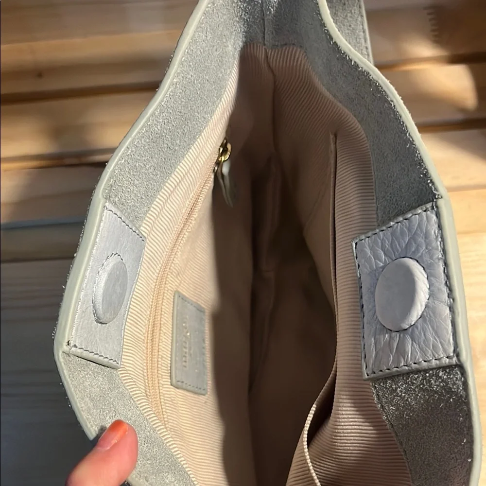 Margot New York Women's mint green kaye mini bucket Suede Bag - Picture 2 of 3